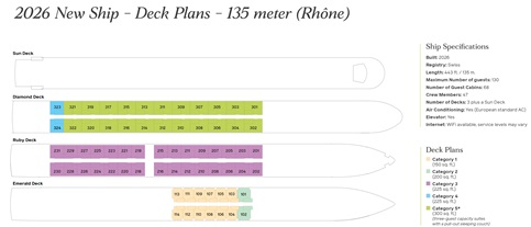 Tauck 135 meter Riverboat deck plans