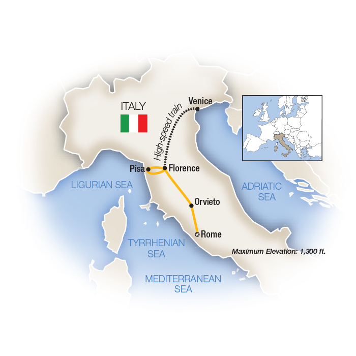 Italia Bella: Rome to Venice Itinerary Map