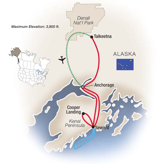 Alaska: Call of the Wild Itinerary Map