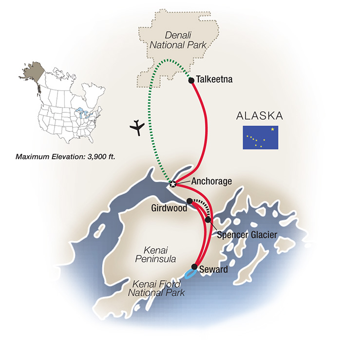 Alaska: Call of the Wild Itinerary Map