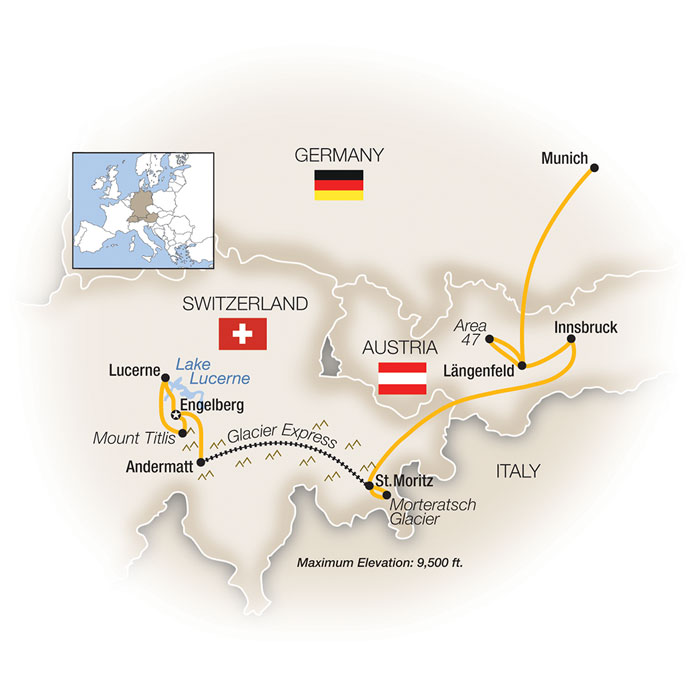 Alpine Adventure Itinerary Map