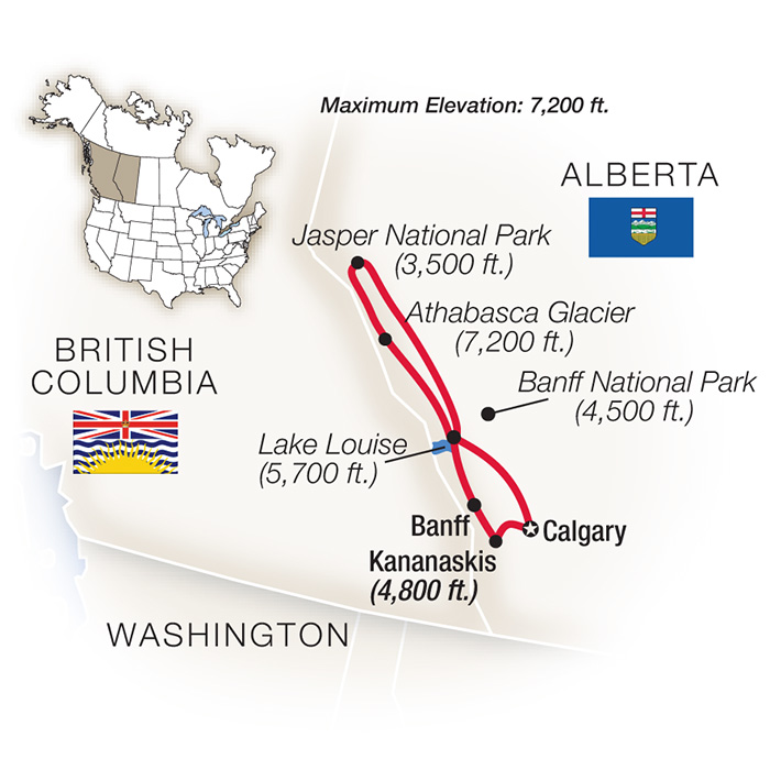 Best of the Canadian Rockies Itinerary Map