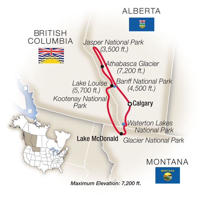 Canadian Rockies Tour Map
