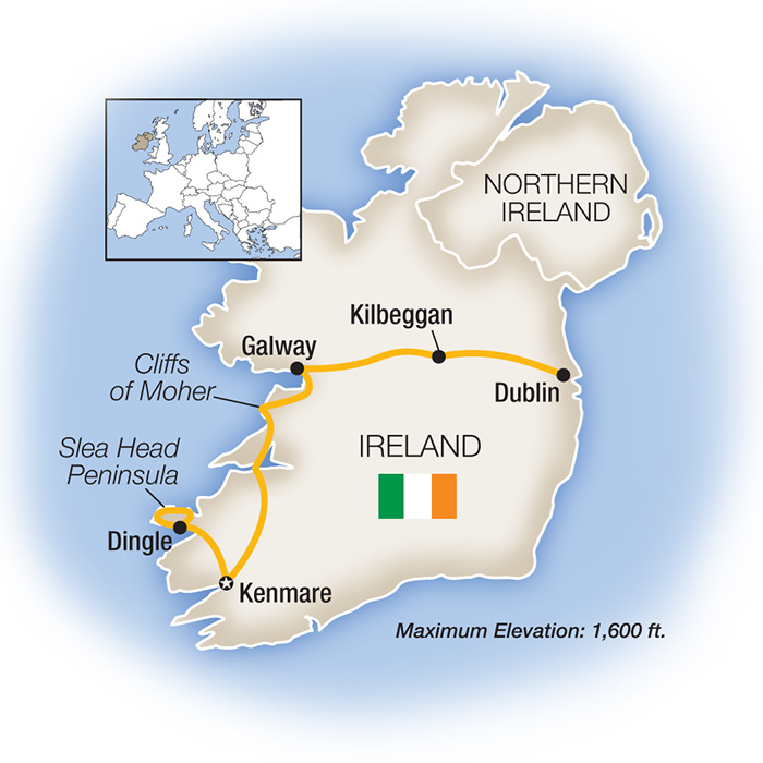 Map of A Week In... Ireland from Tauck