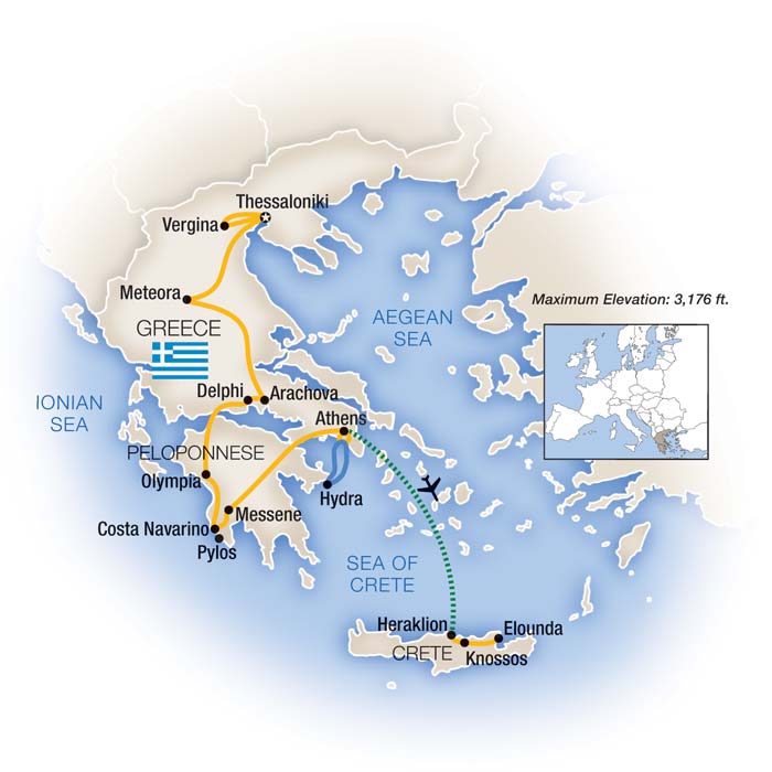Hidden Greece Itinerary Map