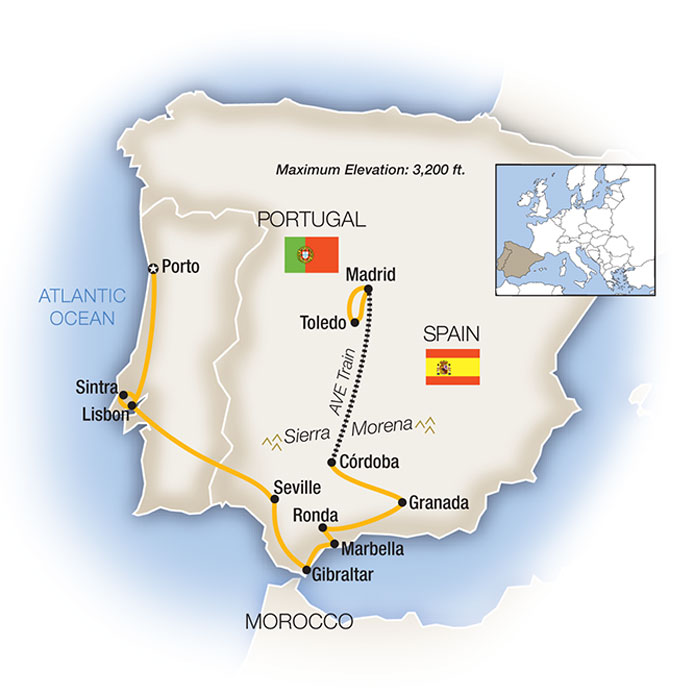 Spain and Portugal Itinerary Map