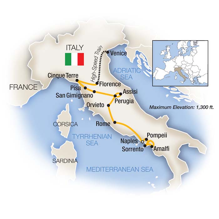 Classic Italy Itinerary Map