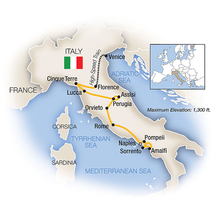 Classic Italy Guided Tours Map