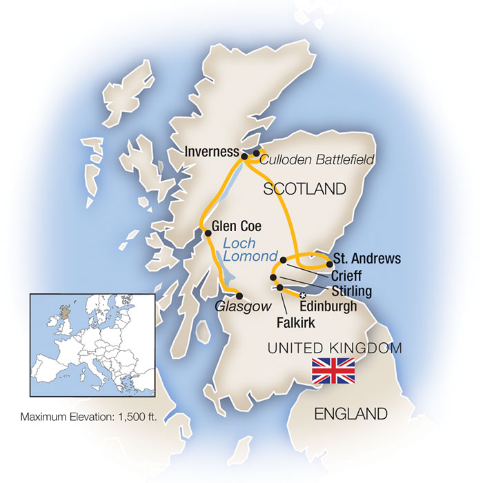 A Week In... Scotland Itinerary Map