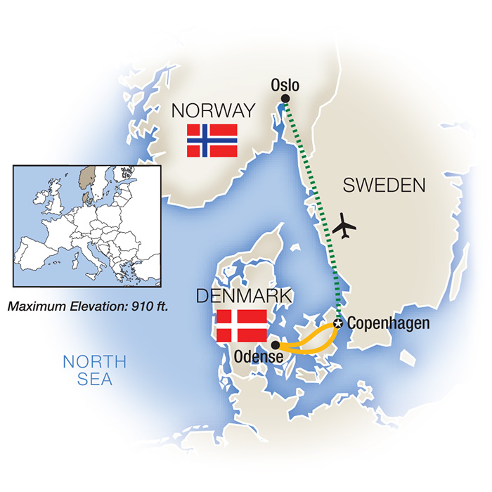 A Week In… Copenhagen & Oslo Itinerary Map