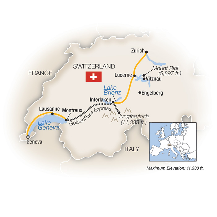 A Week In... Switzerland Itinerary Map