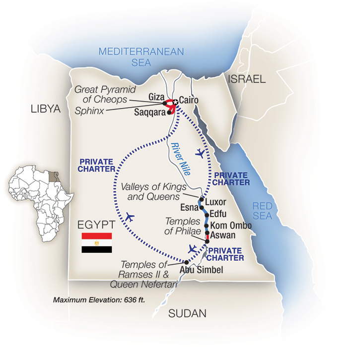 Egypt: Jewels of the Nile Itinerary Map