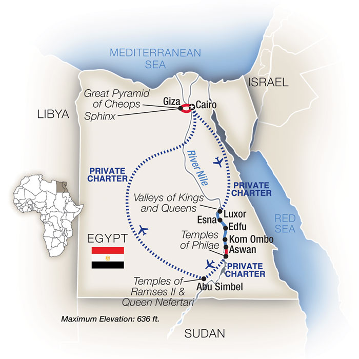 Egypt: Jewels of the Nile Itinerary Map