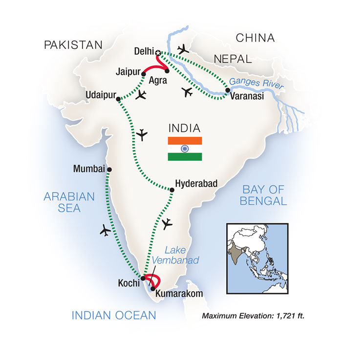 A Portrait of India Itinerary Map