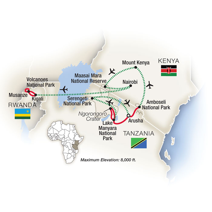 Kenya Tanzania Rwanda Map
