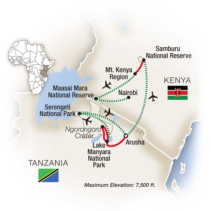 Kenya Tanzania Map