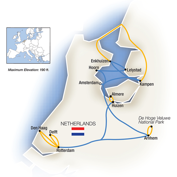 Netherlands River Cruise Map