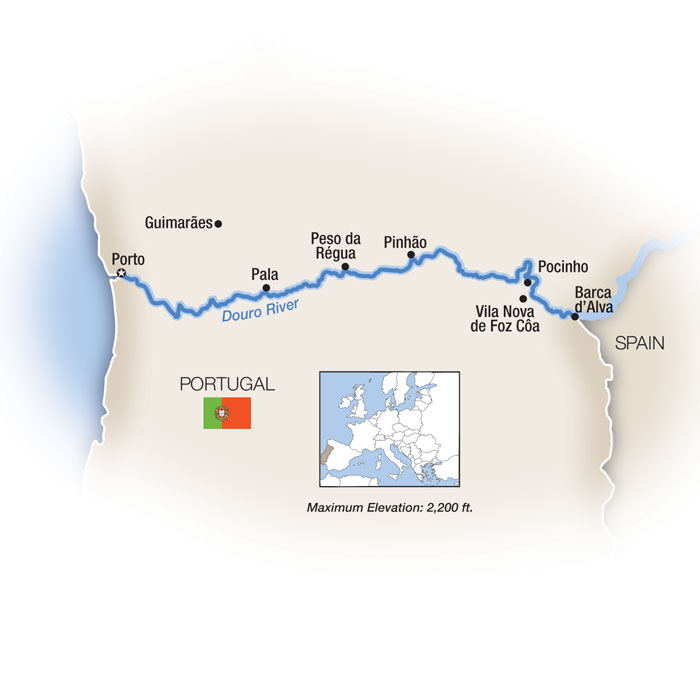 Villages and Vintages: Cruising the Douro River Valley Itinerary Map