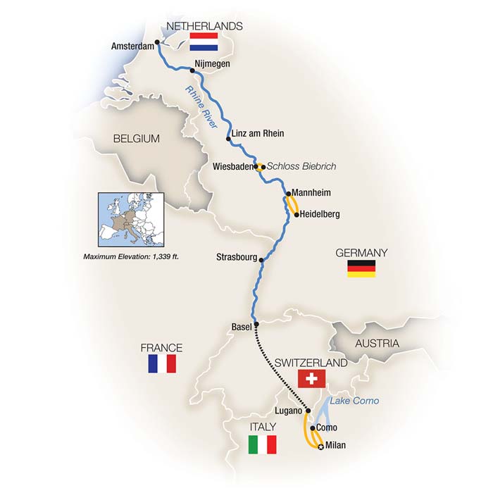 Rhine Enchantment, Italian Lakes to Amsterdam