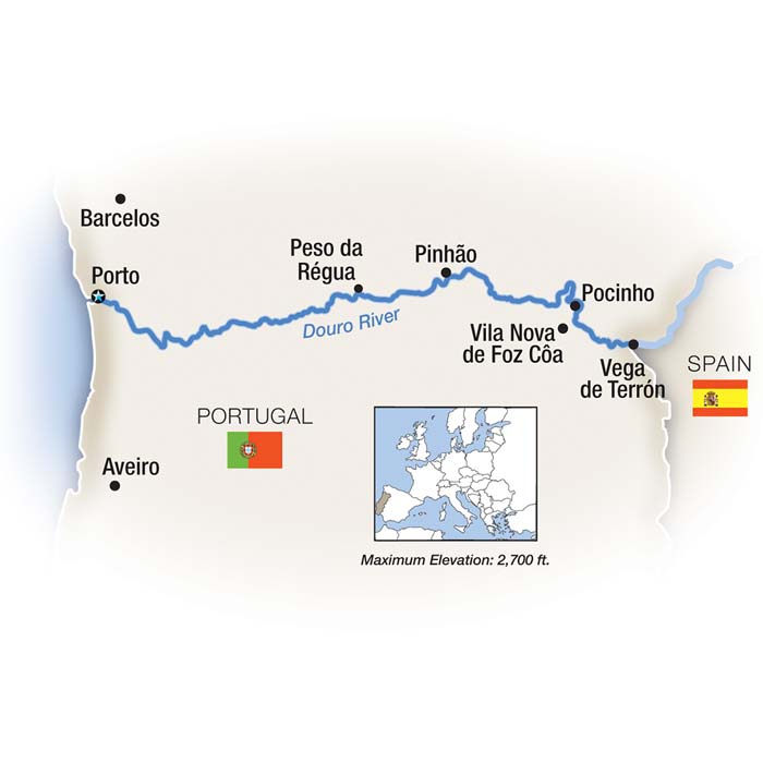 Porto Prelude: Cruising the Douro Itinerary Map
