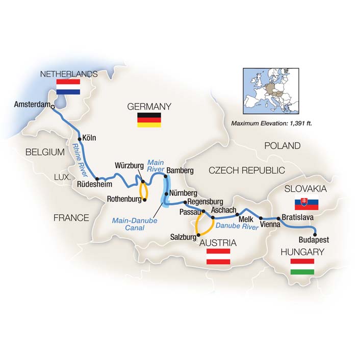 Amsterdam to Budapest by Riverboat - Southbound