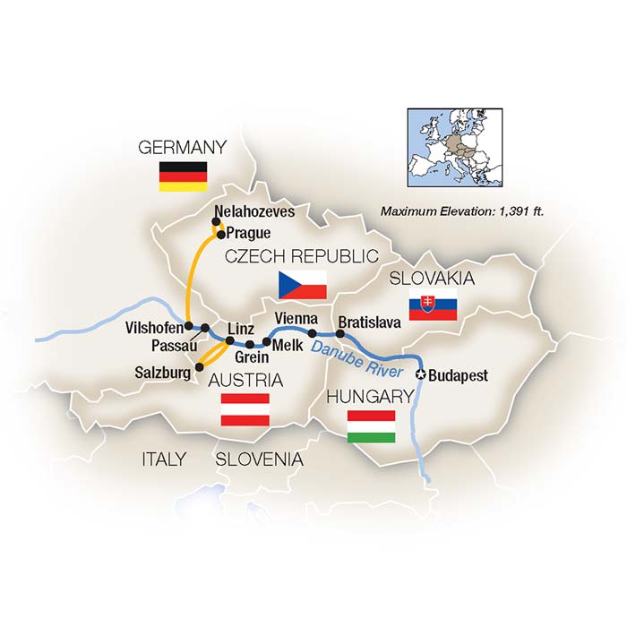 Musical Magic Along The Blue Danube Itinerary Map