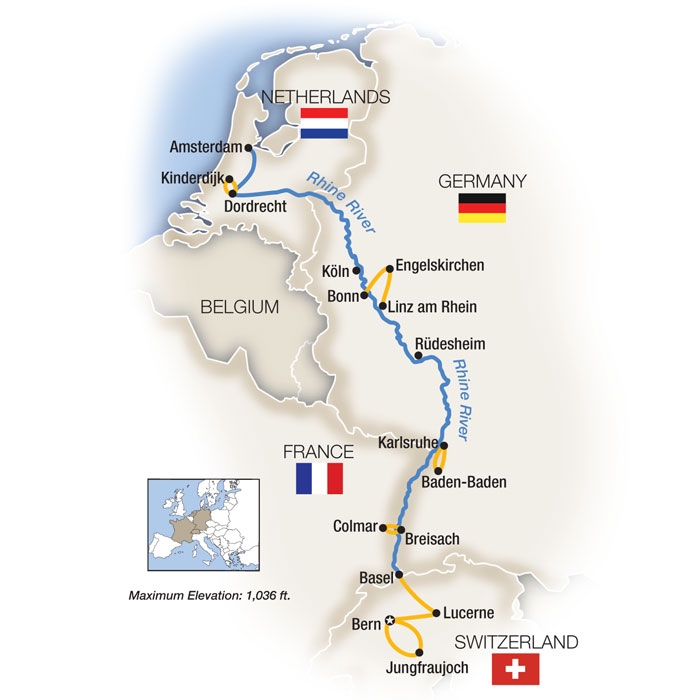 Rhine River Map Europe
