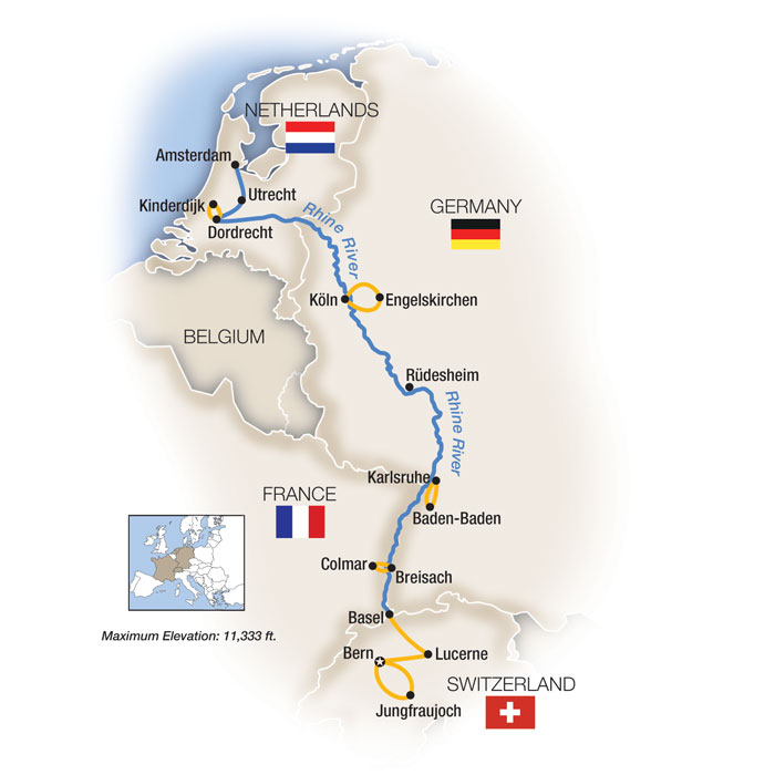 The Rhine, Swiss Alps & Amsterdam - Northbound