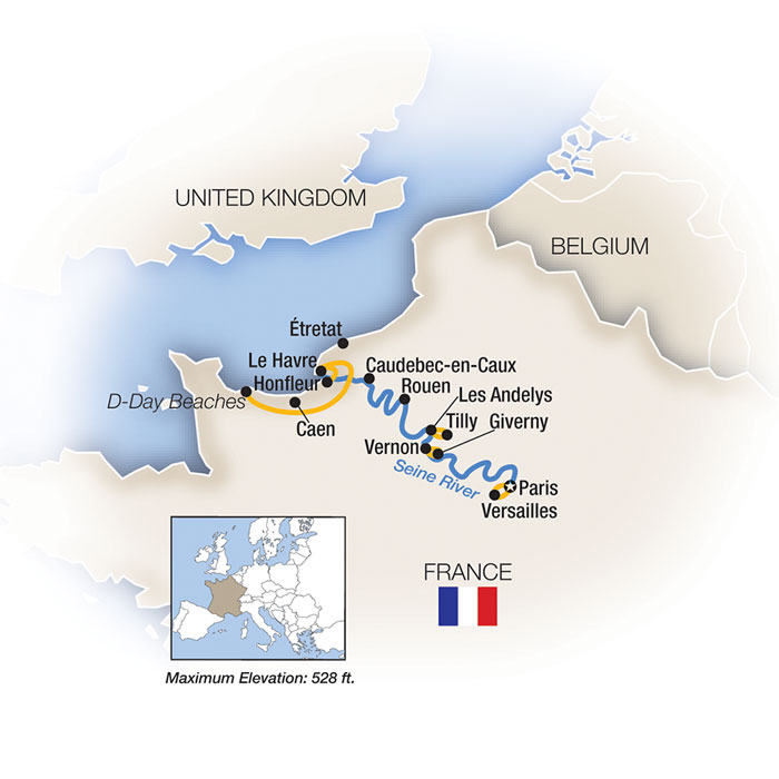 Rendezvous on the Seine Itinerary Map