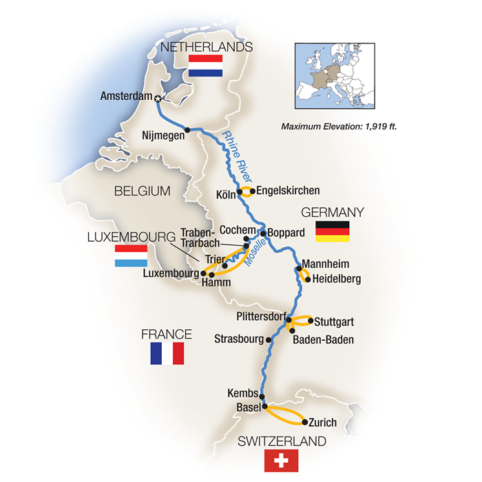 Rini Rever Map Rhine River Location On World Map