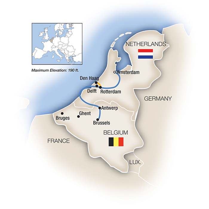 Yuletide Spirit: Amsterdam to Brussels - Southbound Itinerary Map