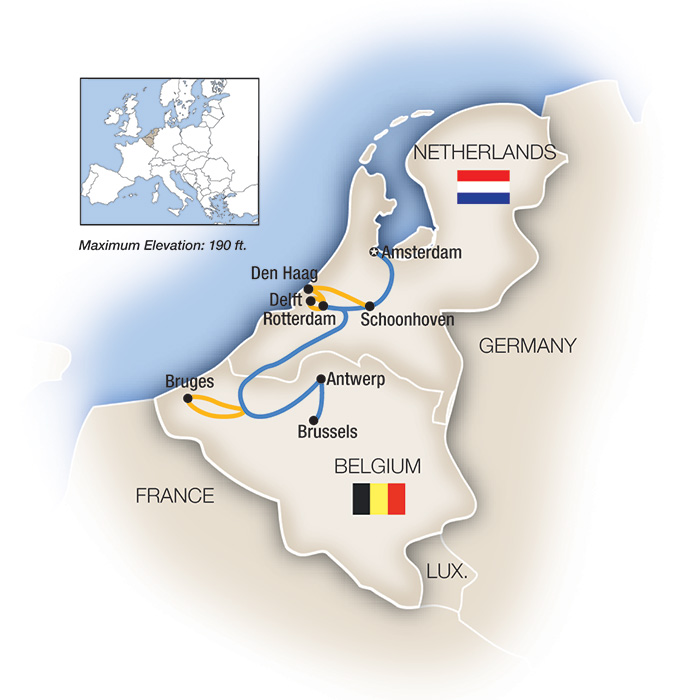 Yuletide Spirit: Amsterdam to Brussels - Southbound Itinerary Map