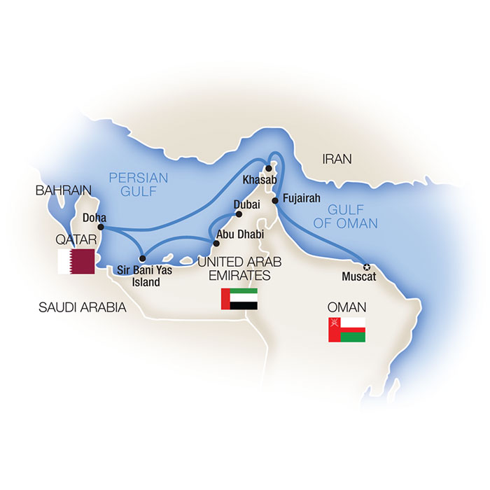 Persian Gulf cruise map