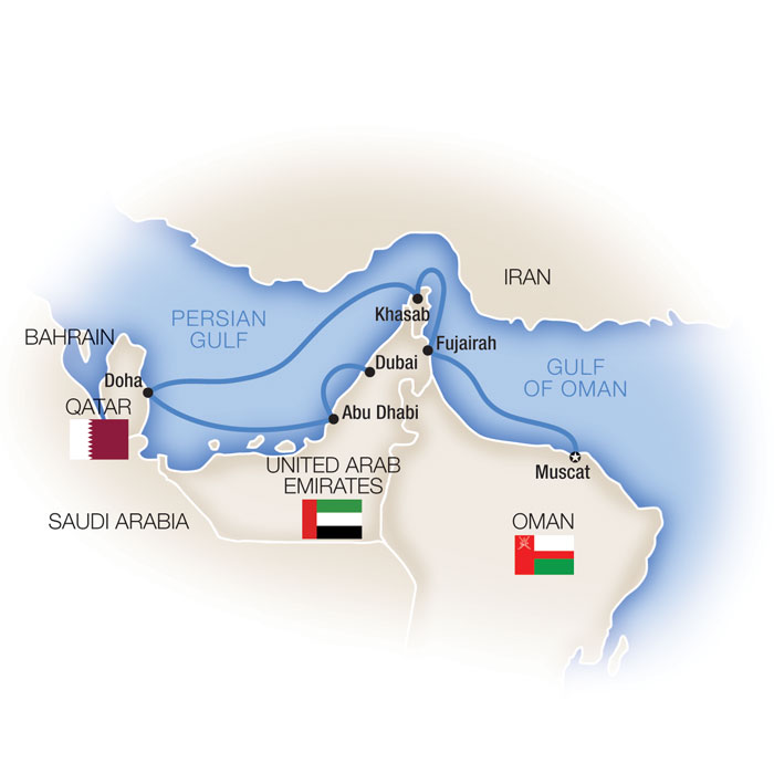 Persian Gulf cruise map