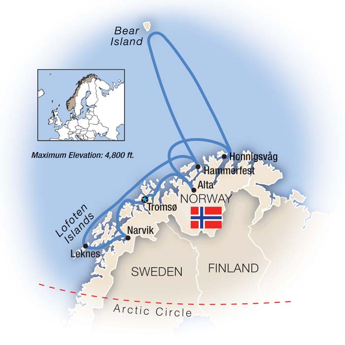 Northern Lights Cruise Map