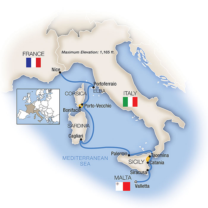 Treasures of Mediterranean Cruise Map