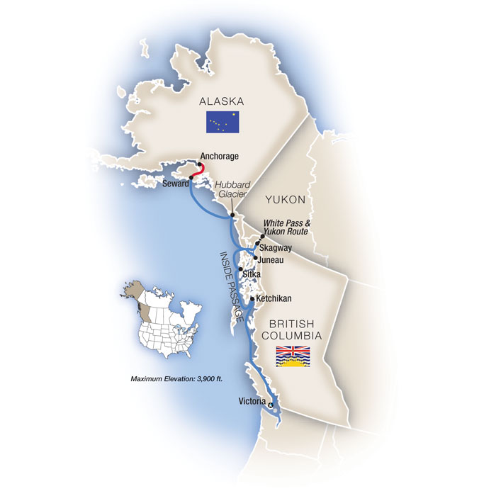 Alaska's Inside Passage - Victoria North - Victoria North Itinerary Map