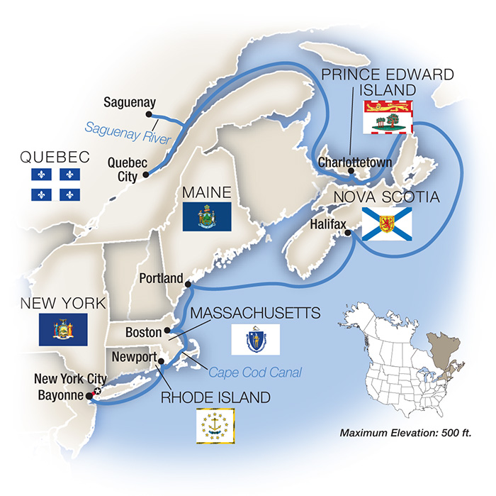 Shores of Eastern Canada and New England Northbound