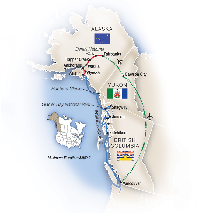Alaska and the Yukon Itinerary Map
