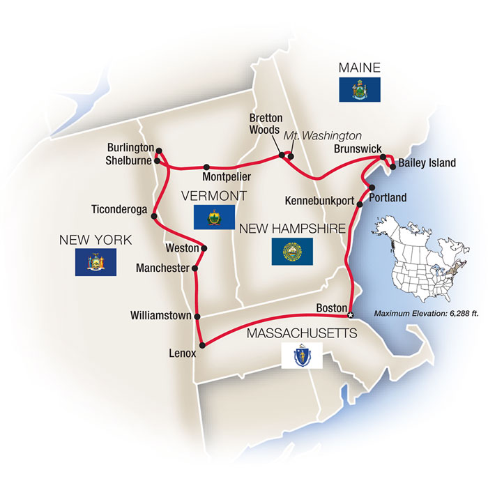 Grand New England Itinerary Map