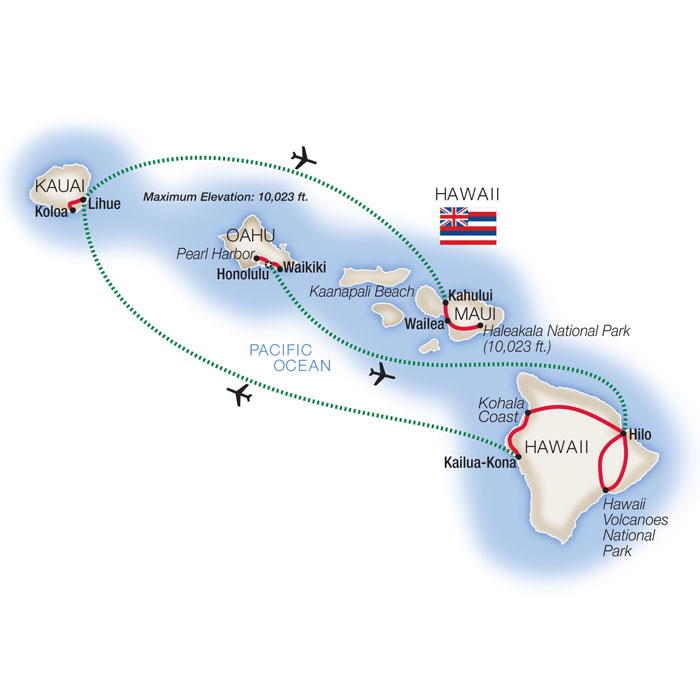 The Best of Hawaii Itinerary Map