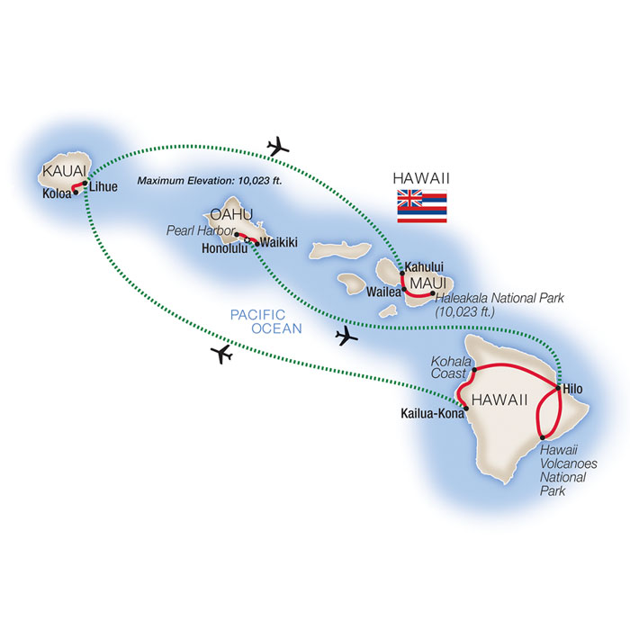 The Best of Hawaii Itinerary Map