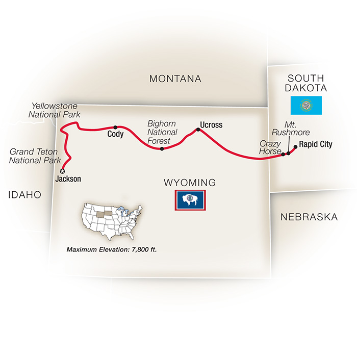 Map of Yellowstone & Grand Teton National Parks from Tauck