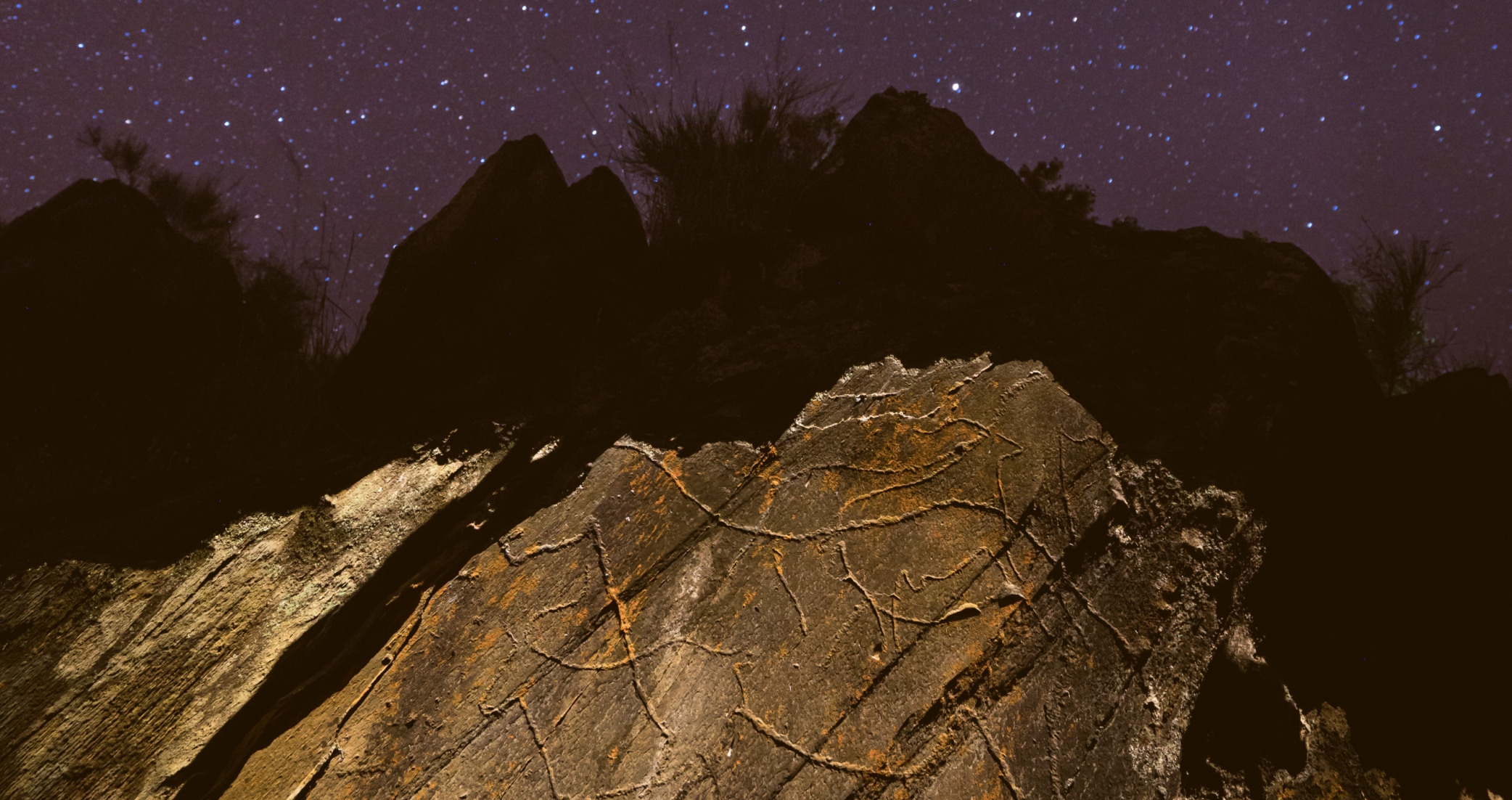 Private night visit to prehistoric rock art